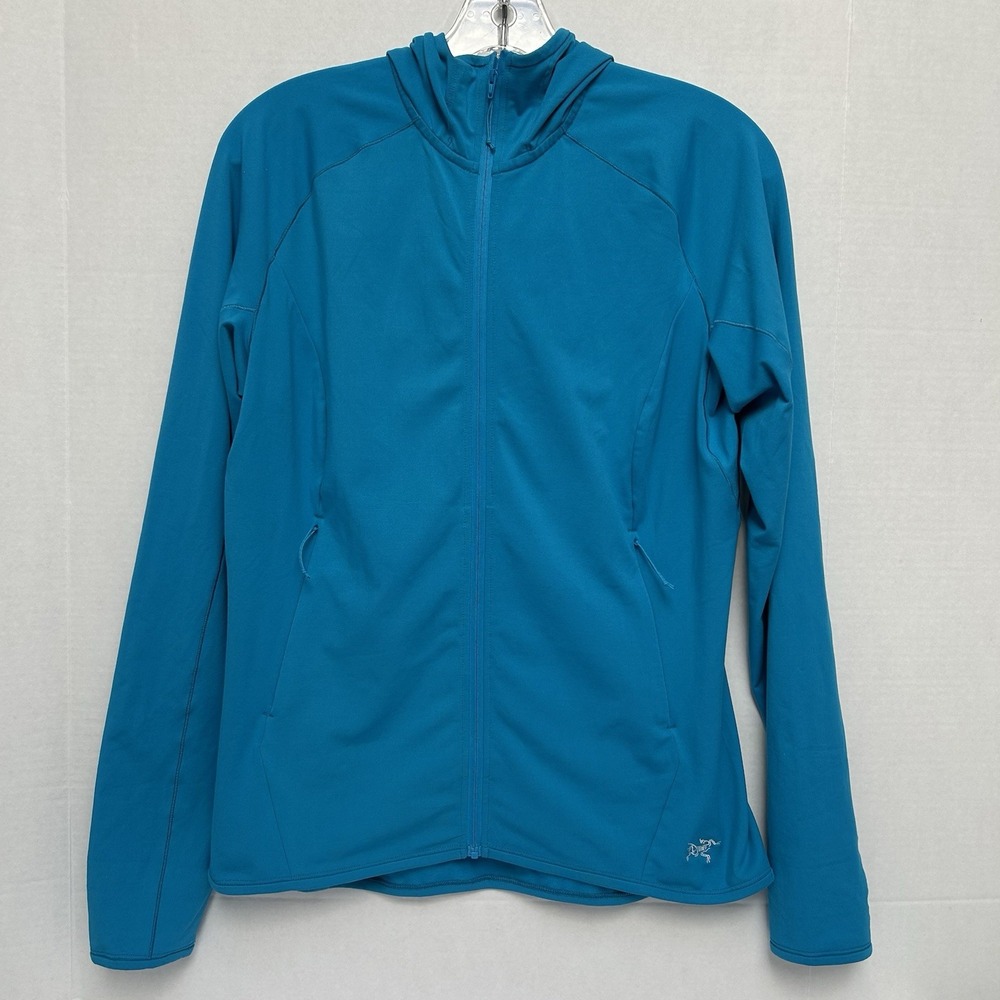 Arc'Teryx Women's Adahy Hoody Jacket Turquoise Blue Polyester Blend Size Medium - Picture 2 of 7